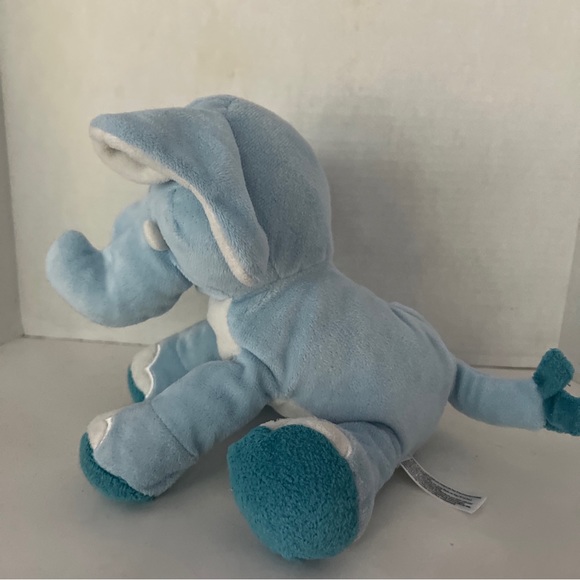 BABIES TOY R US 2013 BABY Light BLUE ELEPHANT STUFFED ANIMAL PLUSH Rattle 14” L - Picture 3 of 9